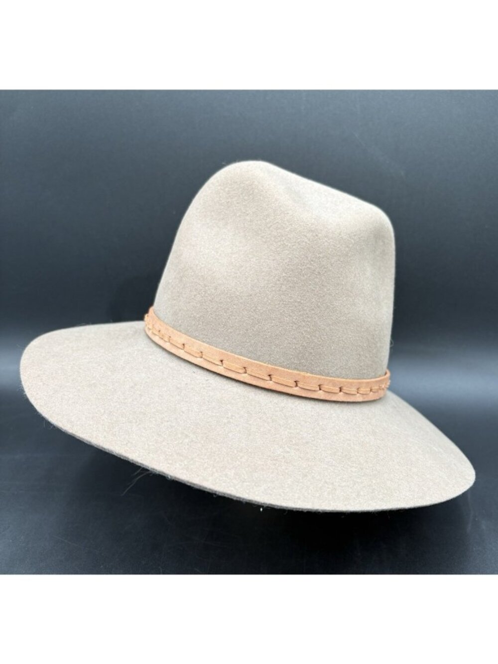 Rag & Bone Women Hat Small Wool Fedora with Leather Band Hat Beige USA US Seller